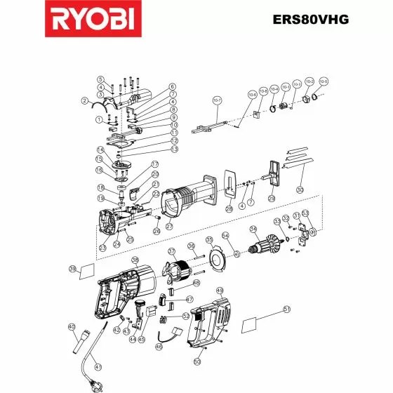 Ryobi ERS80VHG Spare Parts List Type: 5133000367